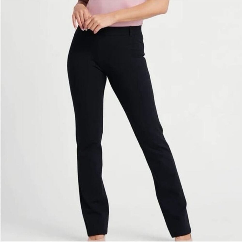 Betabrand Black Classic Dress Pant Yoga Pant 2XL LONG W0076-BK